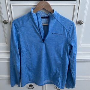 vineyard vines light blue fleece half zip
